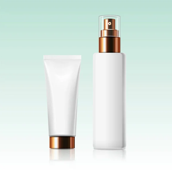 Blanka vita kosmetiska behållare — Stock vektor