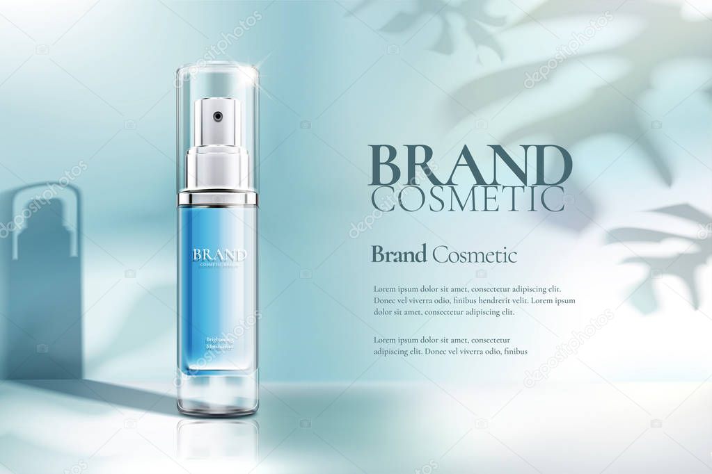 Cosmetic spray bottle ads