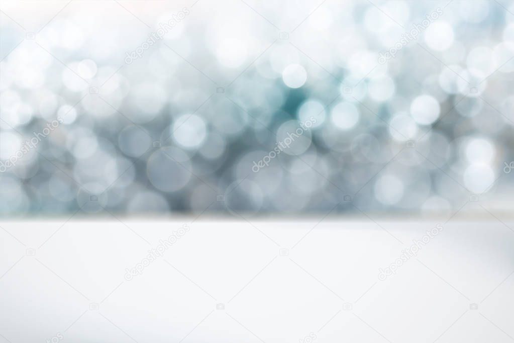 Silver glimmering bokeh background