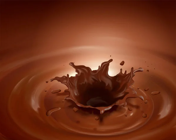 Sauce éclaboussante au chocolat — Image vectorielle