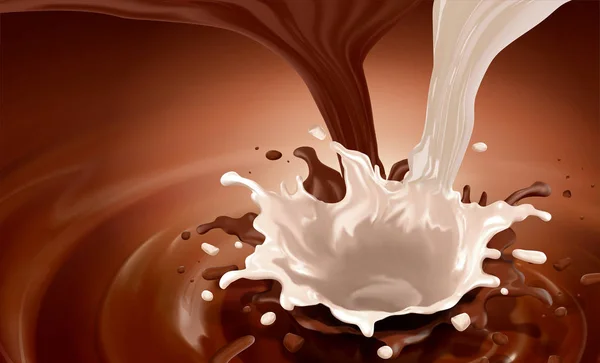 Schokolade spritzende Sauce — Stockvektor