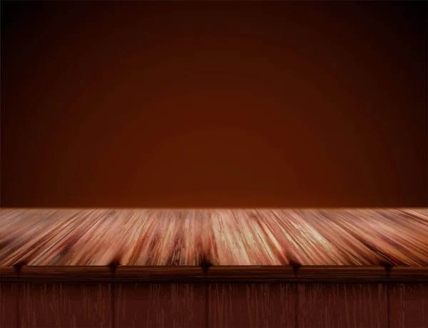 Retro-Tischplatte aus Holz — Stockvektor