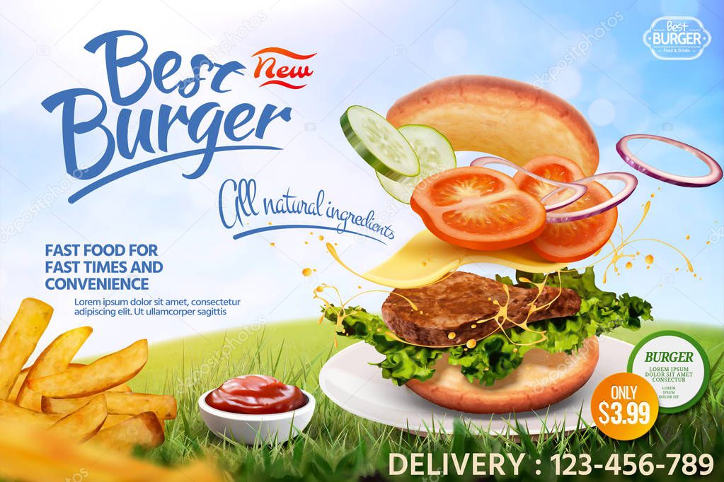 Delicious hamburger ads