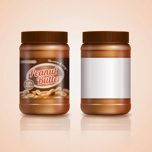 Peanut butter jar mockup — Stock Vector