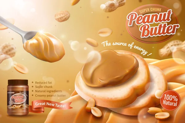 Peanut butter spread ads — Stock Vector