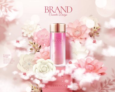 Pembe cilt bakım şişesi reklamları