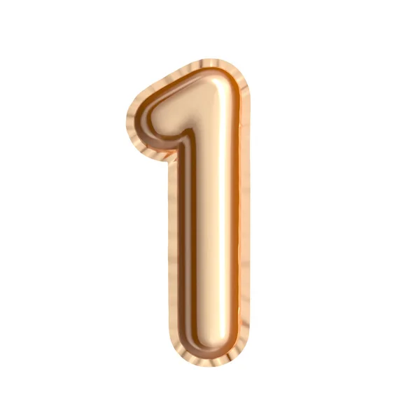 Golden color balloon number 1 — Stock Photo, Image