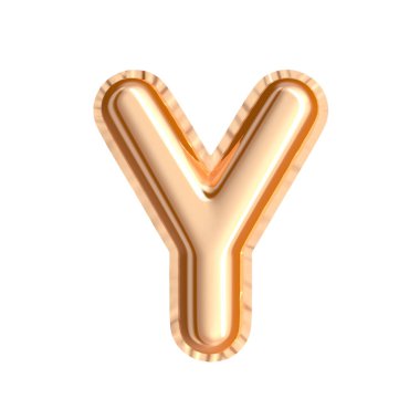 Altın renkli balon harfi Y