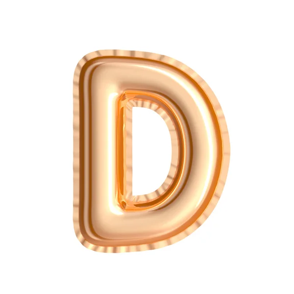 Χρυσαφί έγχρωμο μπαλόνι γράμμα D — Φωτογραφία Αρχείου