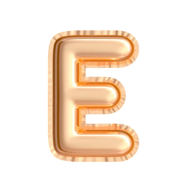 Balão de cor dourada letra E — Fotografia de Stock