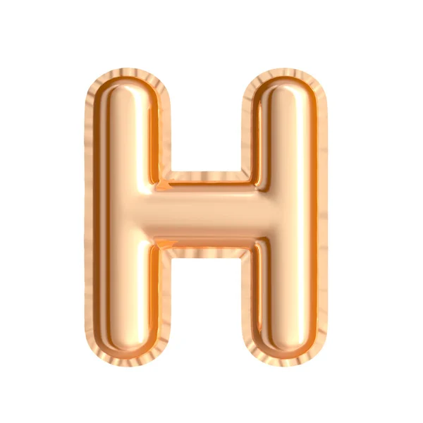 Gouden kleur ballon letter H — Stockfoto