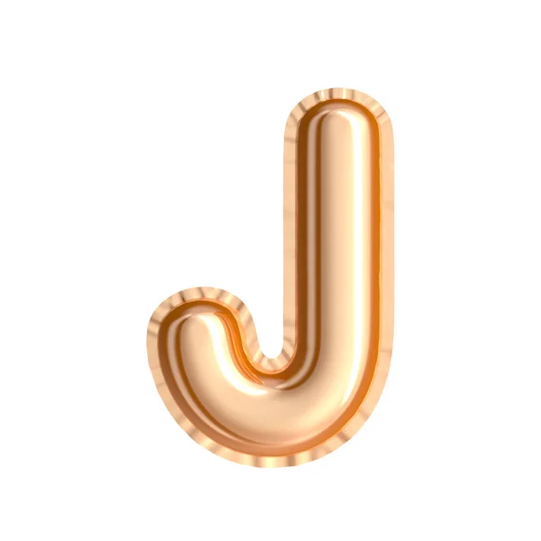 Goldene Farbe Ballon Buchstabe j — Stockfoto