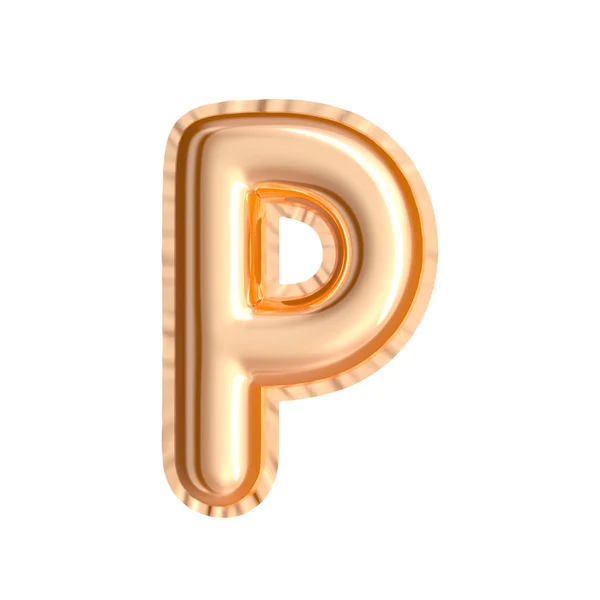 Gouden kleur ballon letter P — Stockfoto