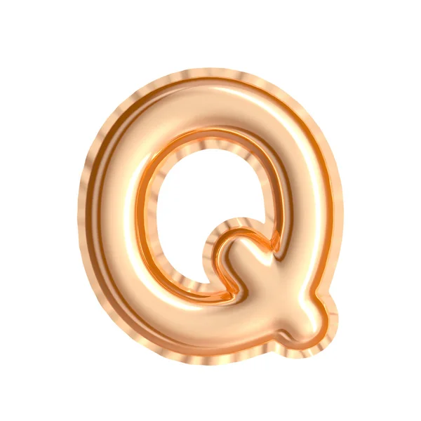 Gouden kleur ballon letter Q — Stockfoto