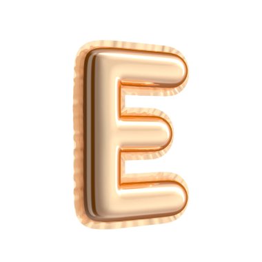 Altın renkli balon harfi E