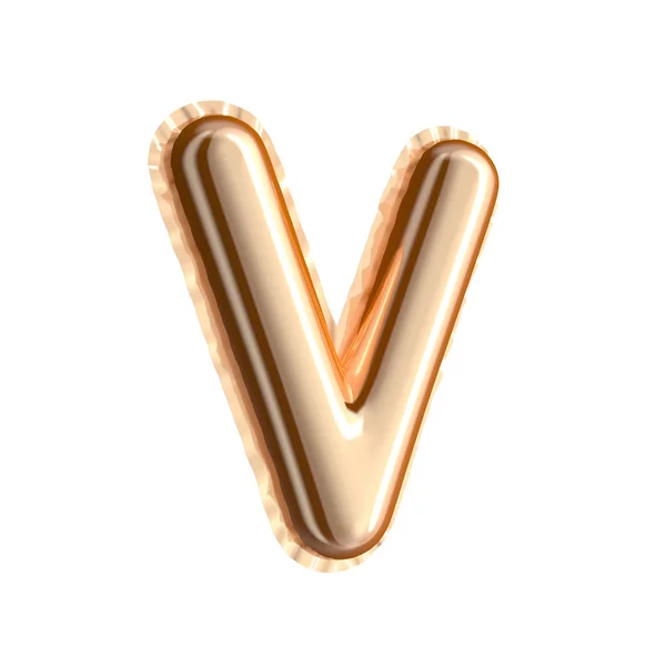 Gouden kleur ballon letter V — Stockfoto