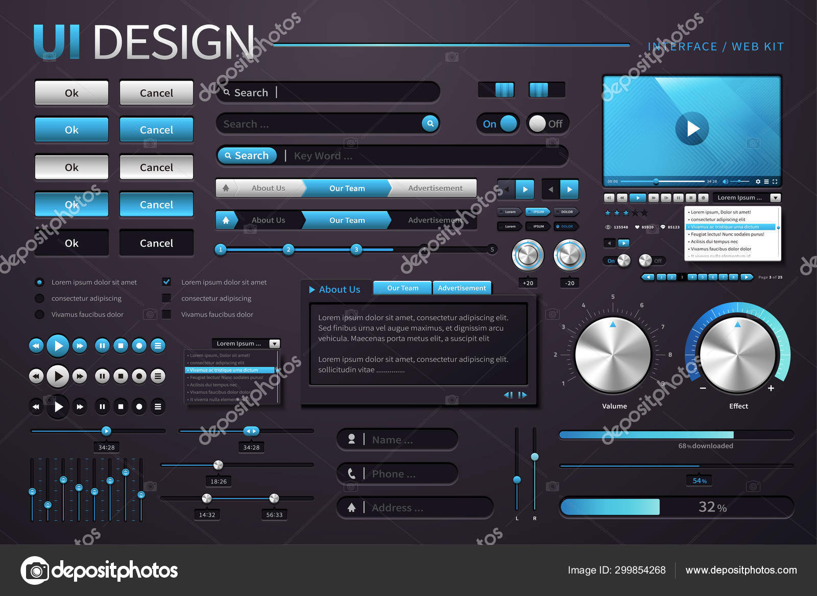 Download Cool UI design — Stock Vector © kchungtw #299854268