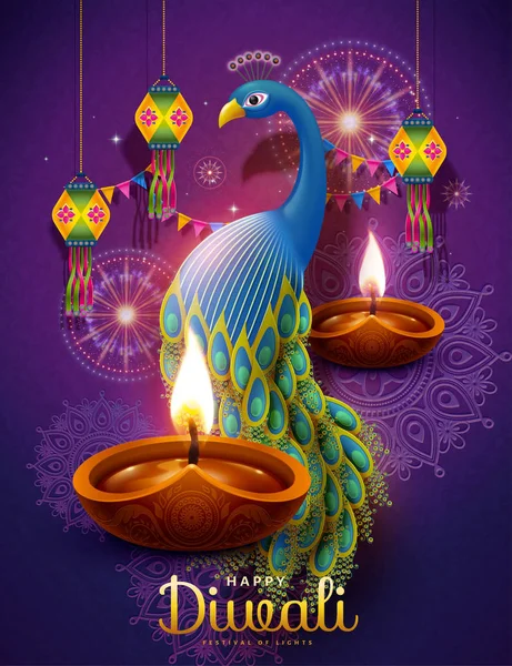 Feliz Festival Diwali — Archivo Imágenes Vectoriales