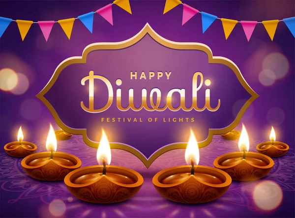 Glückliches Diwali-Design — Stockvektor