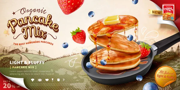 Pancake mix reklamlar — Stok Vektör