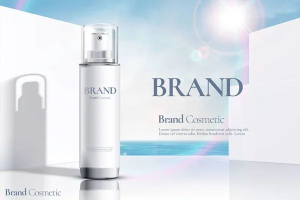 Kosmetiska sprayflaska annonser — Stock vektor