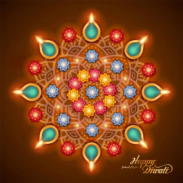 Elegante Diwali feliz — Vector de stock