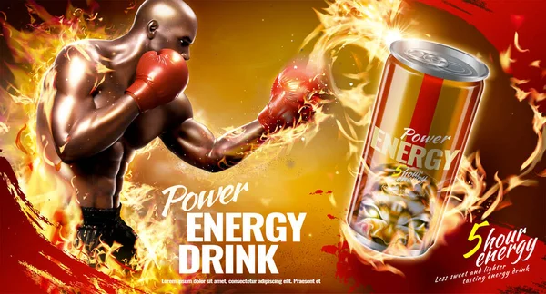 Power energy drink ads — Stock Vector