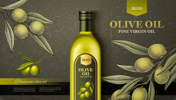 Avisos planos de aceite de oliva — Vector de stock