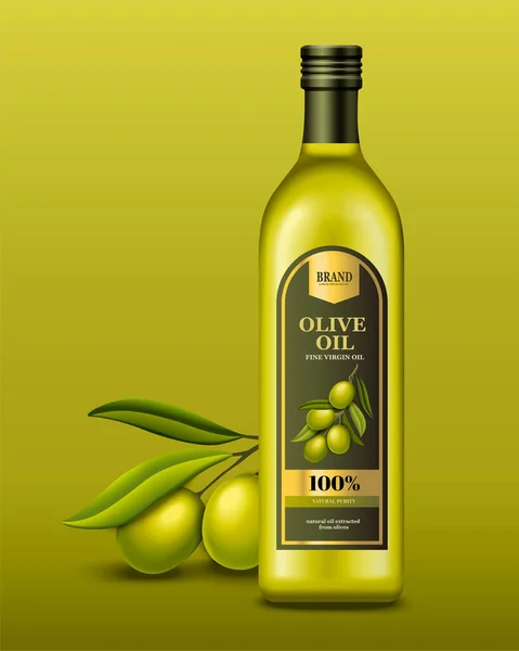Design skleněné láhve olivového oleje — Stockový vektor