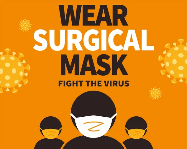 Use Máscara Quirúrgica Para Combatir Virus Aviso Prevención Covid Sobre — Archivo Imágenes Vectoriales