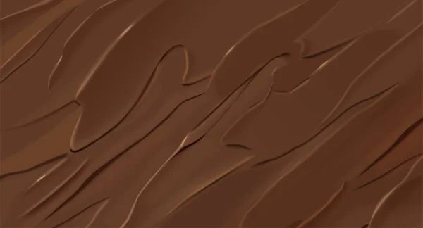 3Dイラストで滑らかな溶かしたチョコレートとバナーの背景 — ストックベクタ