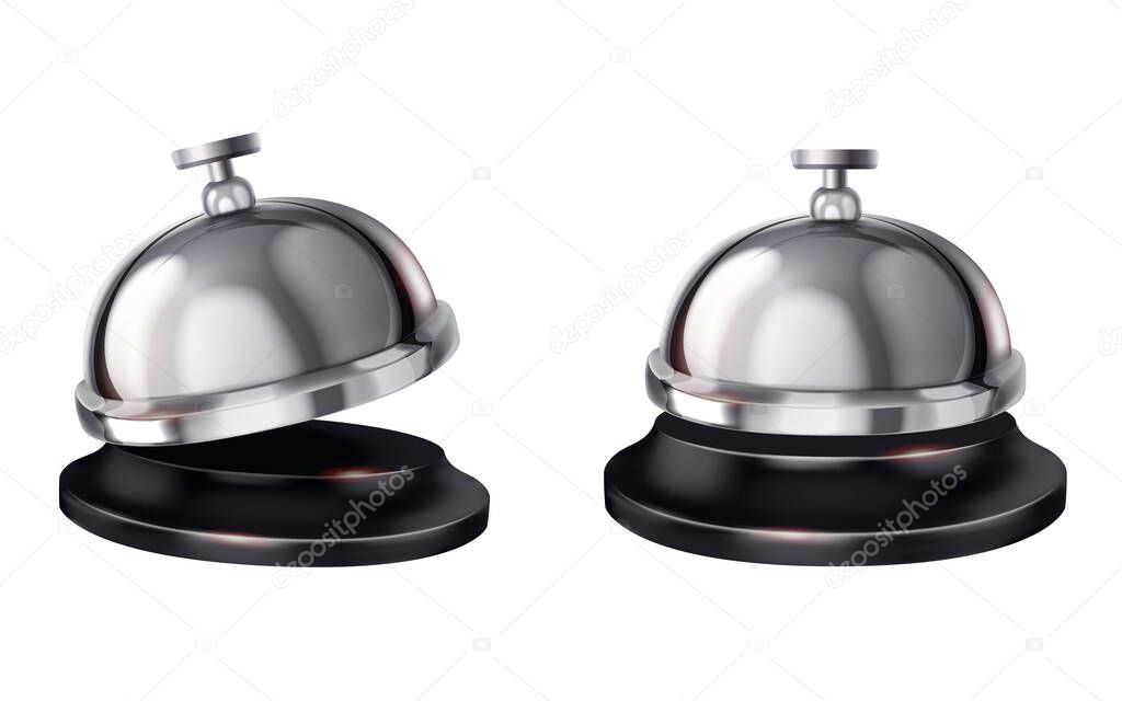 Service bell isolated on white background, 3d illustration