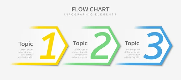 Stroomdiagram Infographic Template Ontwerp Kleurrijke Infographics Met Pijlelementen — Stockvector