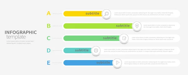 Modèles Conception Éléments Infographie Pour Illustration Vectorielle Entreprise Avec Cinq — Image vectorielle