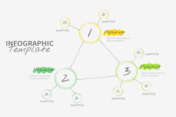 Handgezeichnete Mindmap Design Infografik Vorlage — Stockvektor