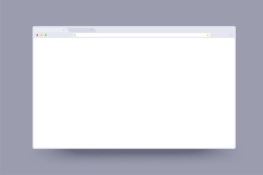 Gri arkaplanda basit bir tarayıcı penceresi düz tasarımı