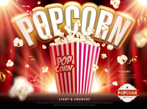 Petites Annonces Pop Corn Légères Croquantes Avec Confettis Pop Corn — Image vectorielle