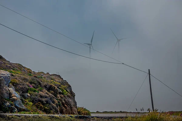 Wind Farms Cabo Vilan Peninsula Corua Province Spain Place Constantly — Stock Photo, Image