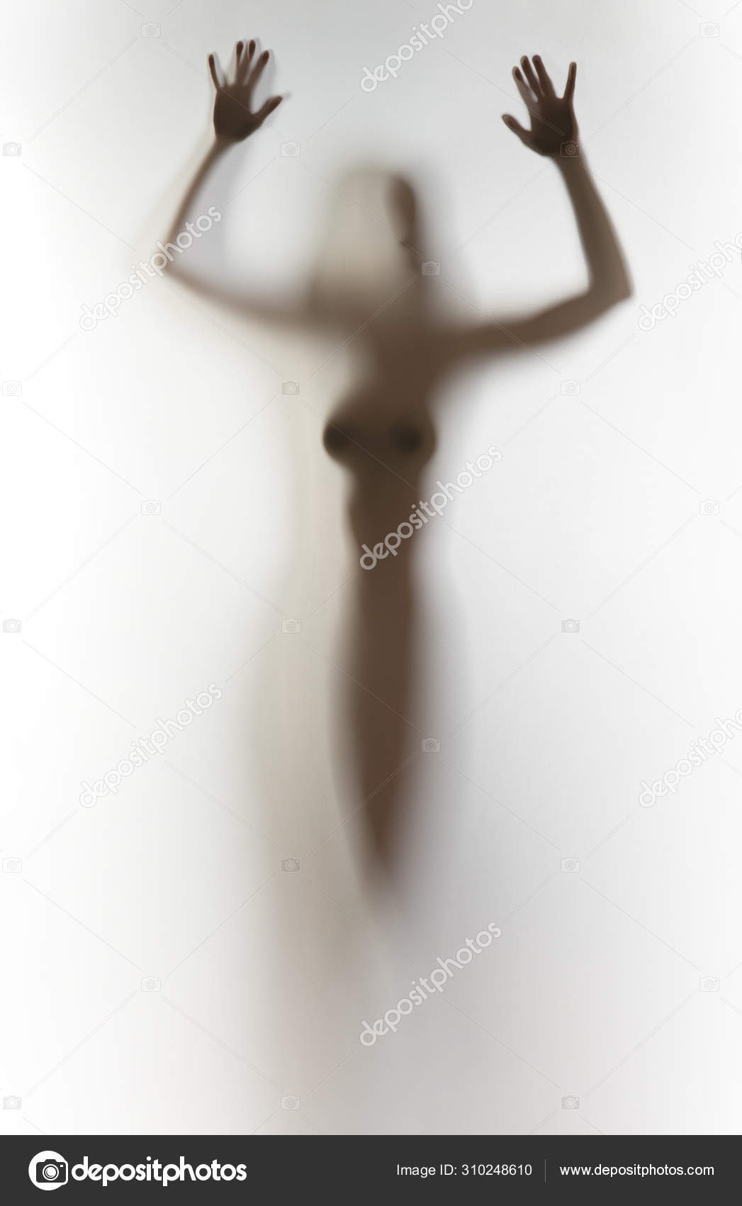 Female Body Silhouette Big Boobs Hands Palms Fingers Stock Photo by  ©belphnaque 310248610