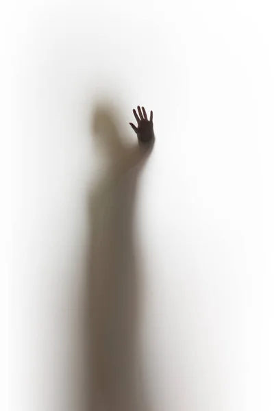 Diffuse Silhouette Human Body Sharp Hand Finger Shadow — Stock Photo, Image