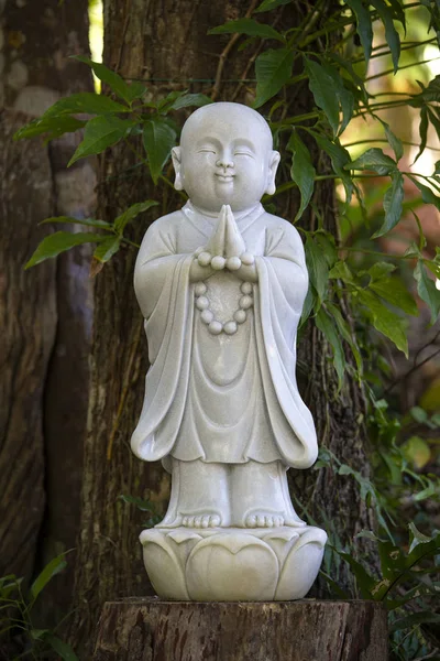 Statue Bouddha Marbre Dans Temple Sur Île Koh Phangan Thaïlande — Photo