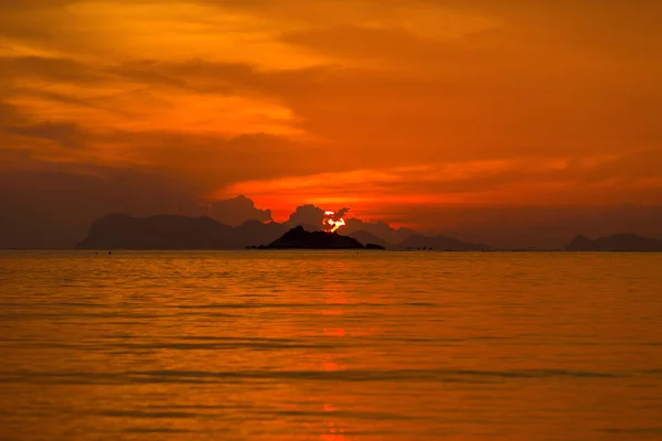 Beau Coucher Soleil Sur Plage Île Koh Phangan Thaïlande — Photo