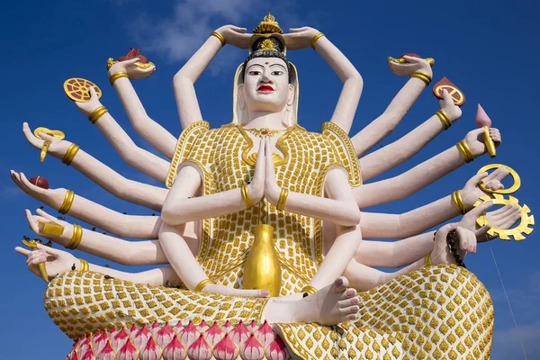 Wat Plai Laem Temple Hands God Statue Guan Yin Koh — Stock Photo, Image