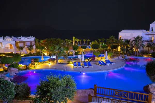 2018 Sharm Sheikh Egypt May 2018 Night View Pool Building — 스톡 사진