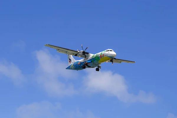 Кох Самуи Таиланд Ноября 2013 Самолет Bangkok Airways Atr 500 — стоковое фото