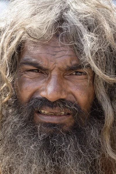 Varanasi India Enero 2017 Retrato Shaiva Sadhu Hombre Santo Los — Foto de Stock