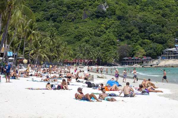 Koh Phangan Tailandia Enero 2018 Playa Haad Rin Antes Fiesta —  Fotos de Stock