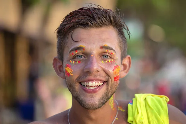 Koh Phangan Thaïlande Février 2018 Inconnu Participe Une Fête Pleine — Photo