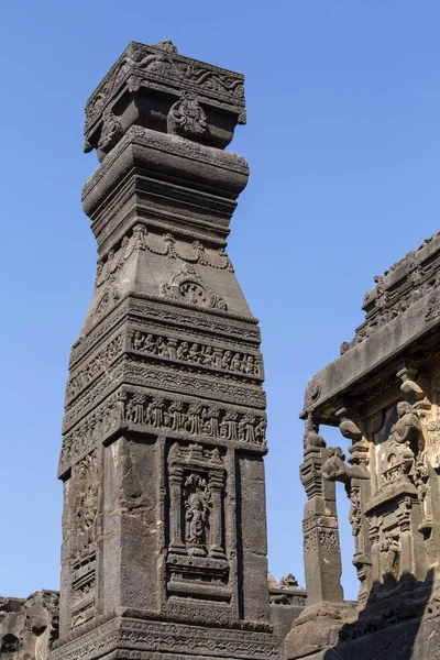 Sculture Rupestri Texture Sfondo Ellora Grotte Aurangabad India Chiudete Patrimonio — Foto Stock