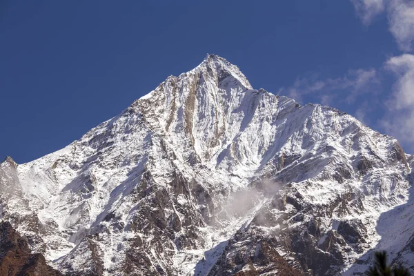 Pico Montaña Región Annapurna Nepal Amanecer Las Montañas Hermoso Paisaje — Foto de Stock